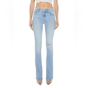 MOTHER Runaway Frayed Hem Skinny Flare Jeans